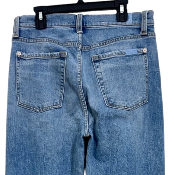 7 For All Mankind Ultra High Rise Dojo Jeans Fig Leaf Size 28 Pre-Loved - Picture 5 of 8